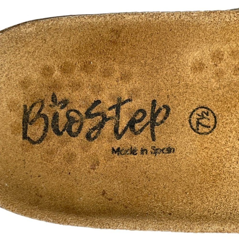 Biostep Women's Double Adjust Buckle Beige Leather Slide Sandal Size 7.5 M - Picture 11 of 12